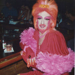Ambi Sextrous in orange and pink. Courtesy the Louise Lawrence Transgender Archive.