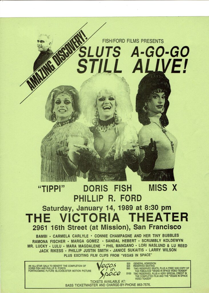 Sluts A-Go-Go STILL ALIVE! Vegas In Space fundraiser and Sluts 10 year anniversary greatest hits retrospective performed at the Victoria Theater January 14, 1989